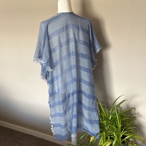 Anthropologie/Do everything in love Wrap/cover up Blue White stripe One SZ - Picture 2 of 6